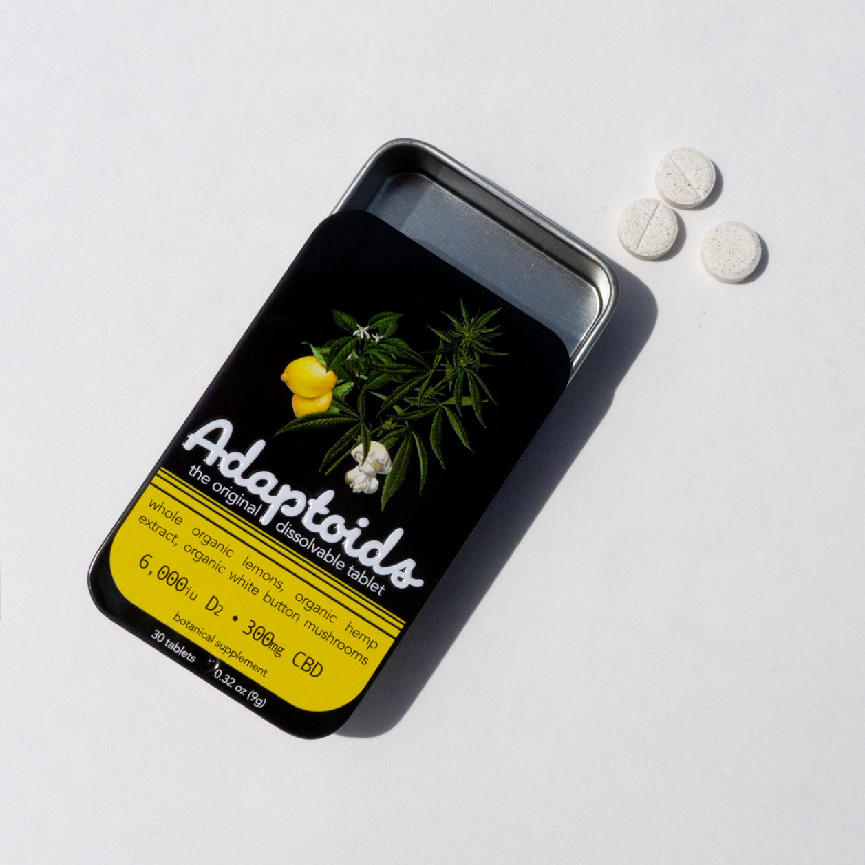 Adaptoids Organic Lemon CBD Vitamin D Tablets Subscription